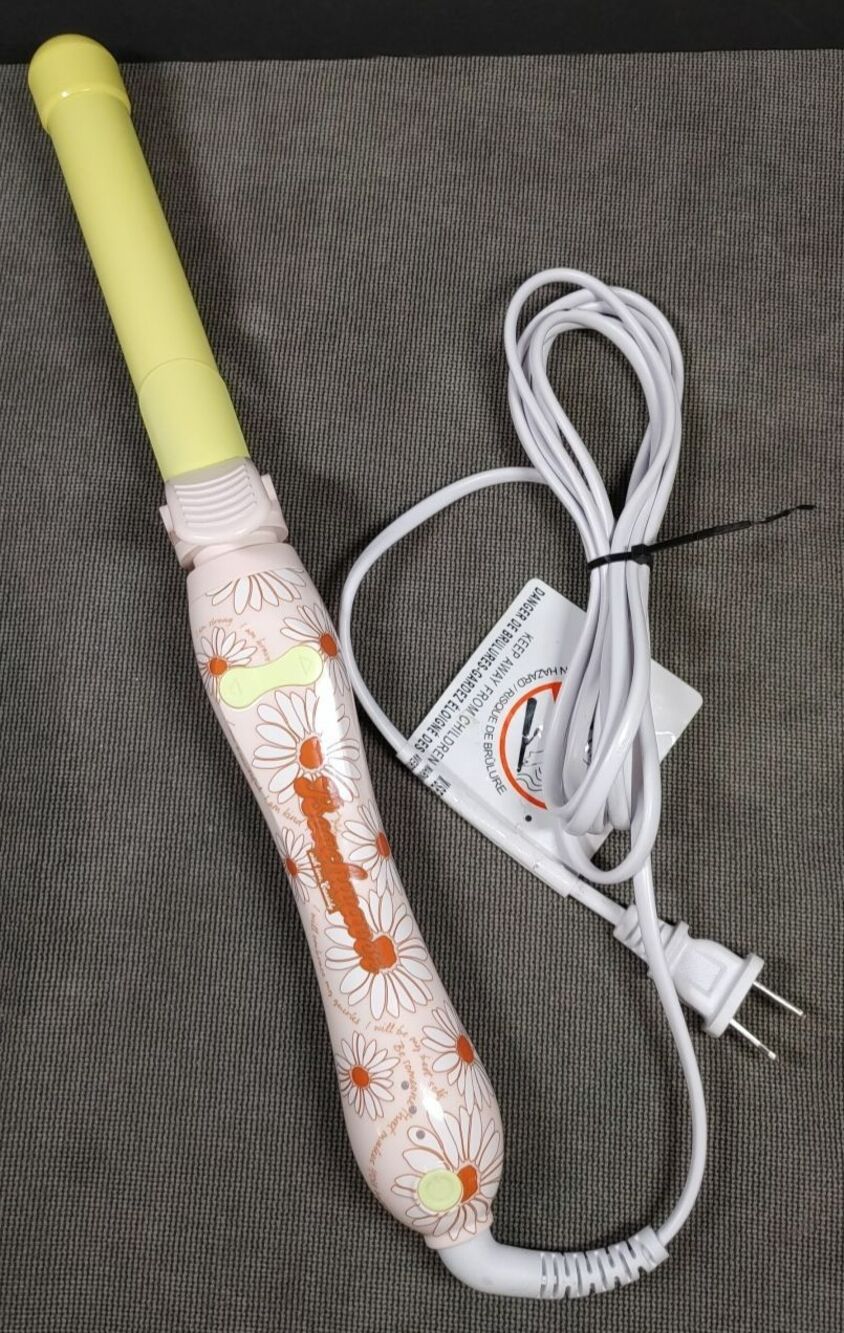 Beachwaver Cassidy’s B1 Rotating Curling Iron RARE LIMITED ED Yellow Daisy VIDEO